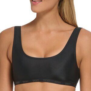 NWT DKNY Women's Scoop Neck Sports Bra Activewear Black Size M $60 10HL141